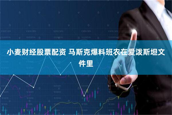 小麦财经股票配资 马斯克爆料班农在爱泼斯坦文件里