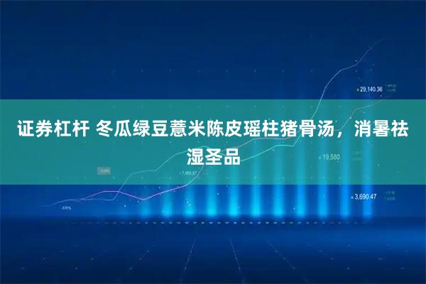 证券杠杆 冬瓜绿豆薏米陈皮瑶柱猪骨汤，消暑祛湿圣品
