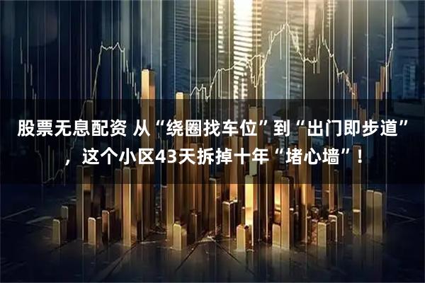 股票无息配资 从“绕圈找车位”到“出门即步道”，这个小区43天拆掉十年“堵心墙”！